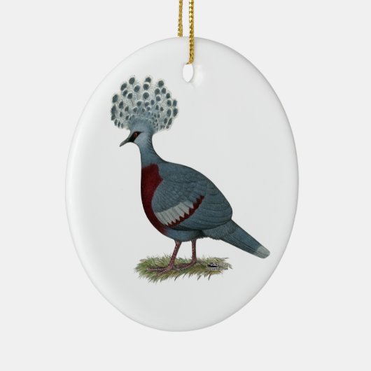Victoria Crowned Pigeon Keramisch Ornament (Rechts)