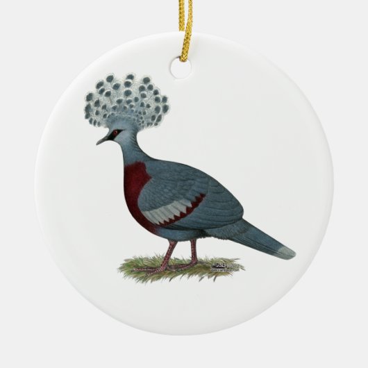 Victoria Crowned Pigeon Keramisch Ornament (Voorkant)