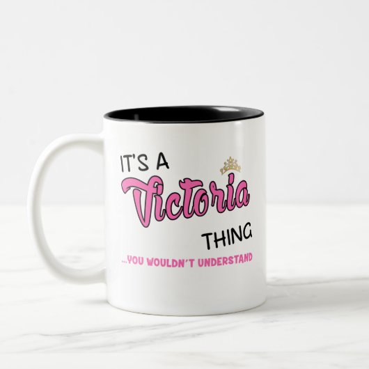 Victoria ding dat je geen naam zou begrijpen tweekleurige koffiemok (Links)