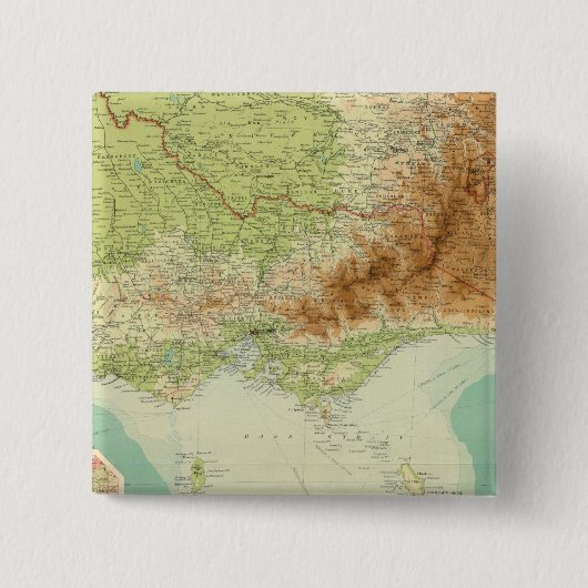 Victoria en Tasmanie Vierkante Button 5,1 Cm (Voorkant)