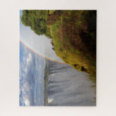 Victoria Falls in Zambia with Rainbow and Mist Legpuzzel (Verticaal)