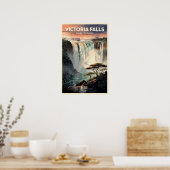 Victoria Falls Vintage Reisposter Poster (Keuken)