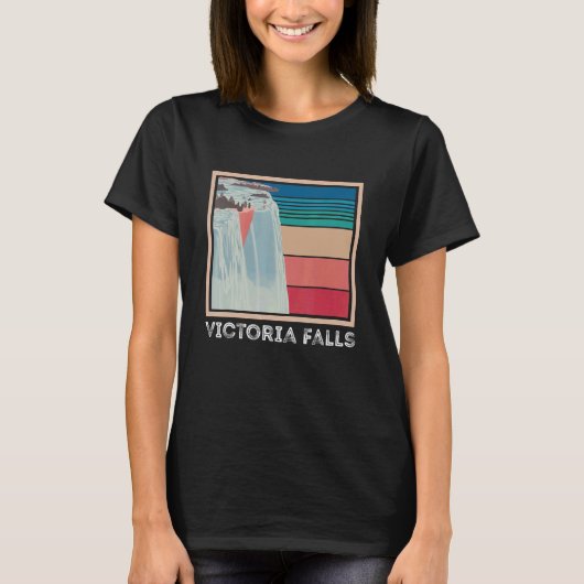 Victoria Falls Zambia Waterfall Souvenir Africa Zi T-shirt (Voorkant)