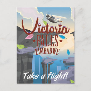 Victoria Falls Zimbabwe cartoon poster Briefkaart