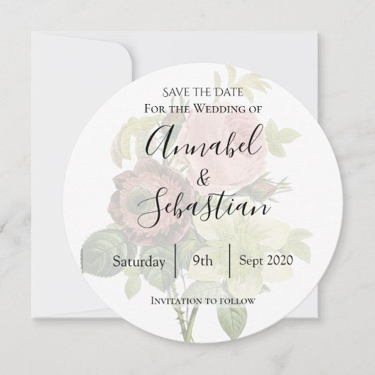 Victoria, floraal, botanisch behalve de datum save the date (Voorkant)