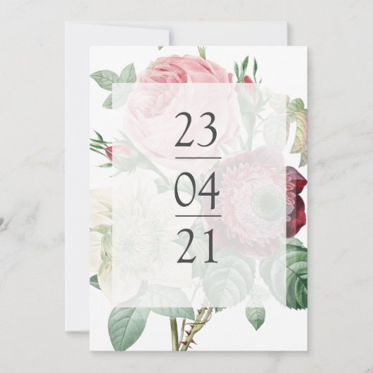 Victoria, floraal, botanisch behalve de datum save the date (Voorkant)