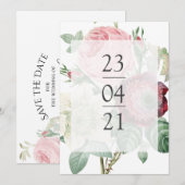 Victoria, floraal, botanisch behalve de datum save the date (Voorkant / Achterkant)