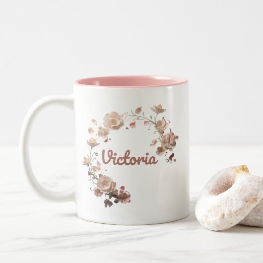 Victoria Floral Mok (Met donut)