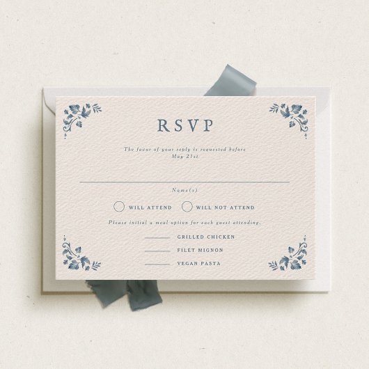Victoria Formal Landscape Wedding RSVP Kaart