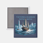 Victoria Harbour Hong Kong China Magneet (Voorkant / Achterkant)
