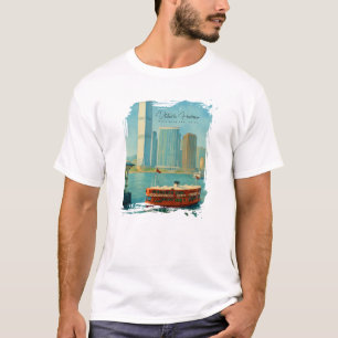 Victoria Haven Hongkong Retro Silhouette Waterverf T-shirt