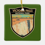 Victoria Herfsten National Park Travel Art Vintage Keramisch Ornament<br><div class="desc">Victoria Herfsten in een vectorkunststijl. Het is gelegen op de grens tussen Zambia en Zimbabwe en is een van 's werelds grootste watervallen,  met een breedte van 1708 m.</div>