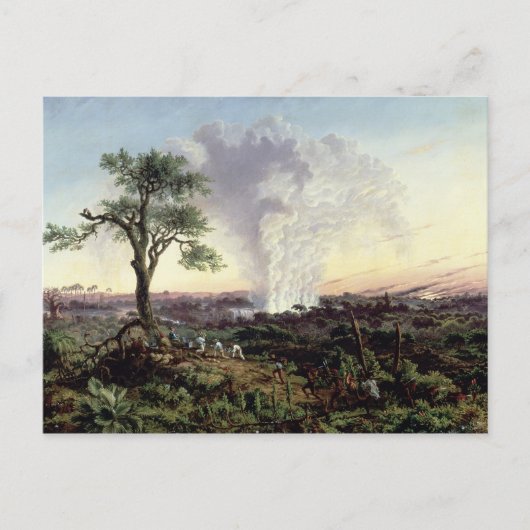 Victoria-Herfsten op zonsopgang, met 'De rook' of  Briefkaart (Voorkant)