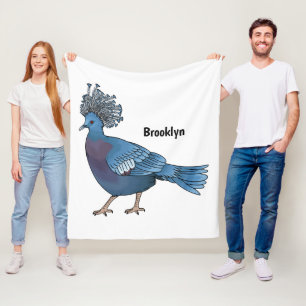 Victoria kroonduif vogel cartoon illustratie fleece deken