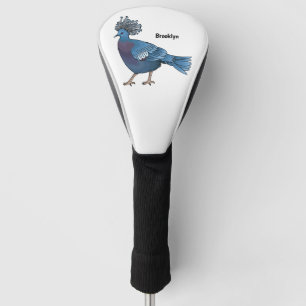 Victoria kroonduif vogel cartoon illustratie golfheadcover
