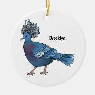 Victoria kroonduif vogel cartoon illustratie  keramisch ornament
