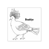 Victoria kroonduif vogel cartoon illustratie rubberstempel (Afrduk)