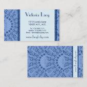 Victoria Lacy Blue Art Nouveau Lace Visitekaartjes (Voorkant / Achterkant)
