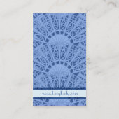 Victoria Lacy Blue Art Nouveau Lace Visitekaartjes (Achterkant)