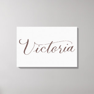Victoria - Moderne kalligrafie Naam Design Canvas Afdruk