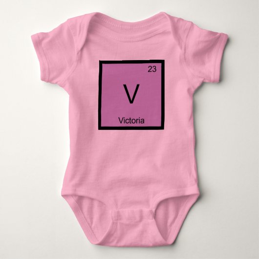Victoria Naam Chemie Element Periodiek Systeem Romper (Voorkant)