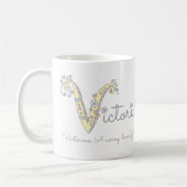 Victoria-naam die decoratieve V-monogram-mok betek Koffiemok (Links)