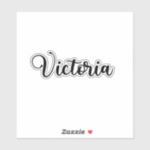 Victoria Naam - Handgeschreven kalligrafie Sticker (Vel)