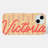 Victoria Naam Herhalend Patroon Case-Mate iPhone Case (Achterkant (horizontaal))