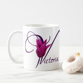 Victoria naam paarse tulp bloemen Koffiemok