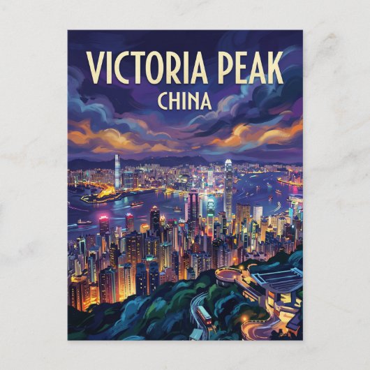 Victoria Peak China Briefkaart (Voorkant)