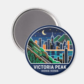 Victoria Peak Hong Kong Magneet (Voorkant / Achterkant)