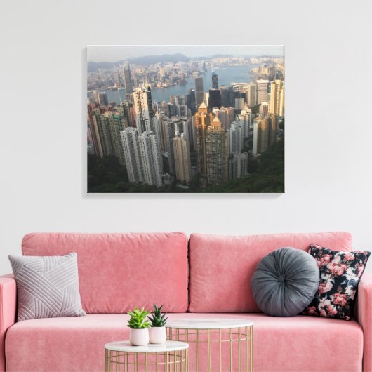 Victoria Peak, Hongkong Canvas Afdruk (Insitu (Woonkamer))