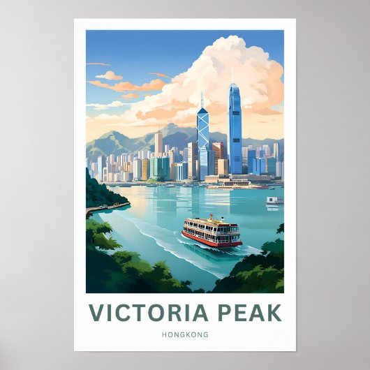 Victoria Peak Hongkong Travel Print (Voorkant)
