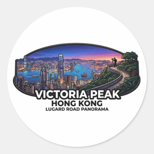 VICTORIA Piek HONGKONG Ronde Sticker (Voorkant)