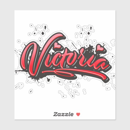 Victoria red Heart Graffiti Aufkleber Sticker (Vel)