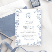 VICTORIA Regency Blau Franse Tuin Trouw Uitnodigin Kaart
