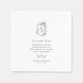 VICTORIA Regency Blauw Frans Tuinpapier Servet (Voorkant)