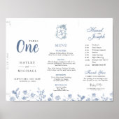 VICTORIA Regency Blue French Garden Tripvouwmenu Poster (Voorkant)