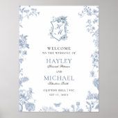 VICTORIA Regency Blue French Garden Welkom Poster (Voorkant)