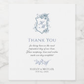 VICTORIA Regency Blue French Garden Wijnlabel Wijn Etiket (Enkel label)