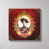 Victoria Roos Lady in het rood Canvas Afdruk (Voorkant)