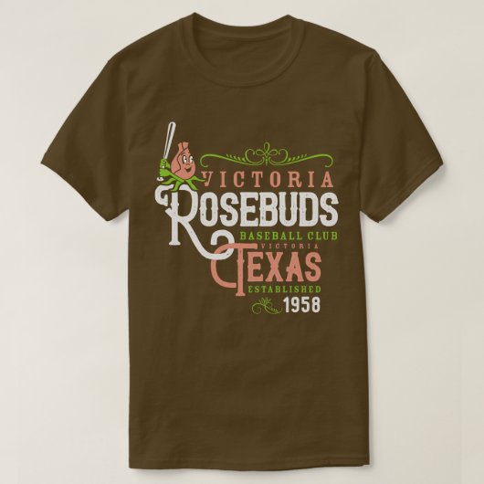 Victoria Rosebuds Honkbal T-shirt (Design voorkant)
