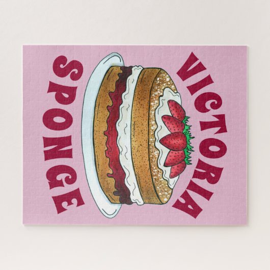 Victoria Sandwich Sponge Cake UK Brits gebak Legpuzzel (Horizontaal)
