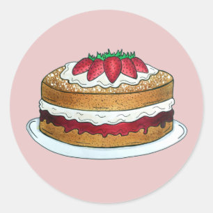 Victoria Sandwich Sponge Cake UK Brits gebak Ronde Sticker