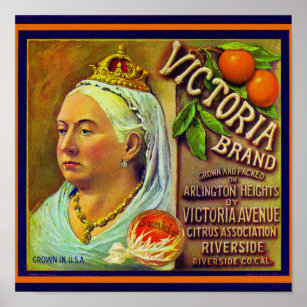 Victoria Sinaasappels verpakkingslabel Poster
