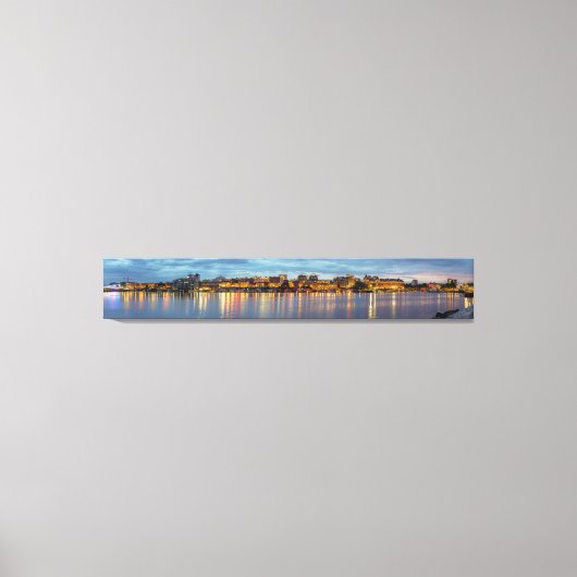 Victoria Skyline op het nachtpanorama Canvas Afdruk (Voorkant)