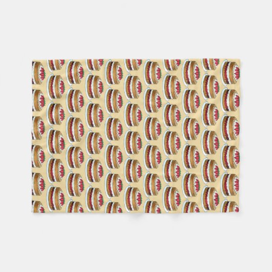 Victoria Sponge Cake British Food Baking Bakery Fleece Deken (Voorkant (Horizontaal))