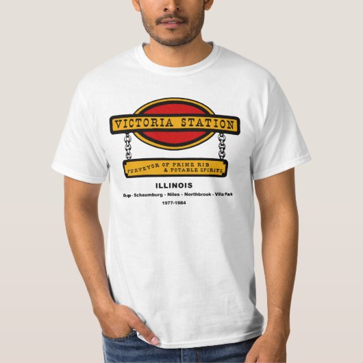 Victoria Station Restaurants of Illinois 1977-1984 T-shirt (Voorkant)