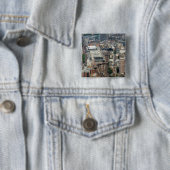 Victoria Station Vierkante Button 5,1 Cm (In situ)