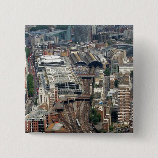 Victoria Station Vierkante Button 5,1 Cm (Voorkant)